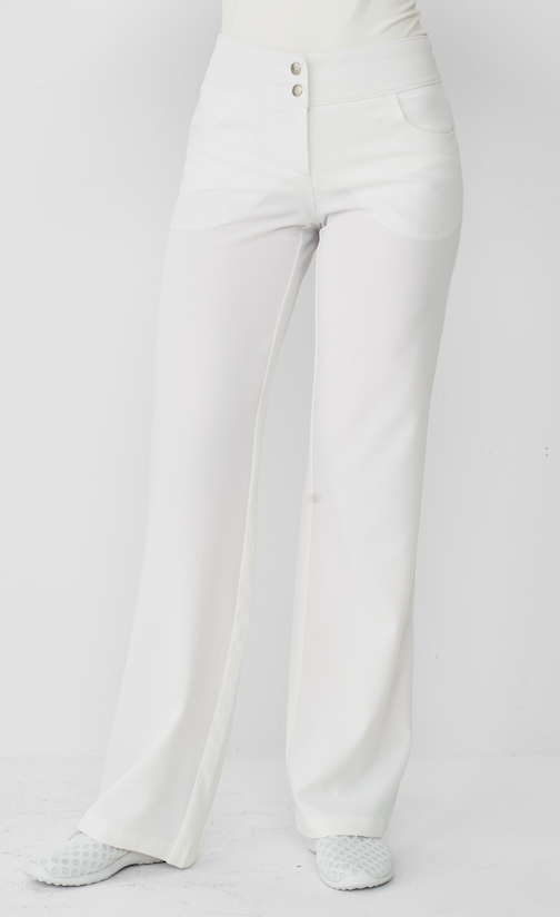 White high waisted flare pants